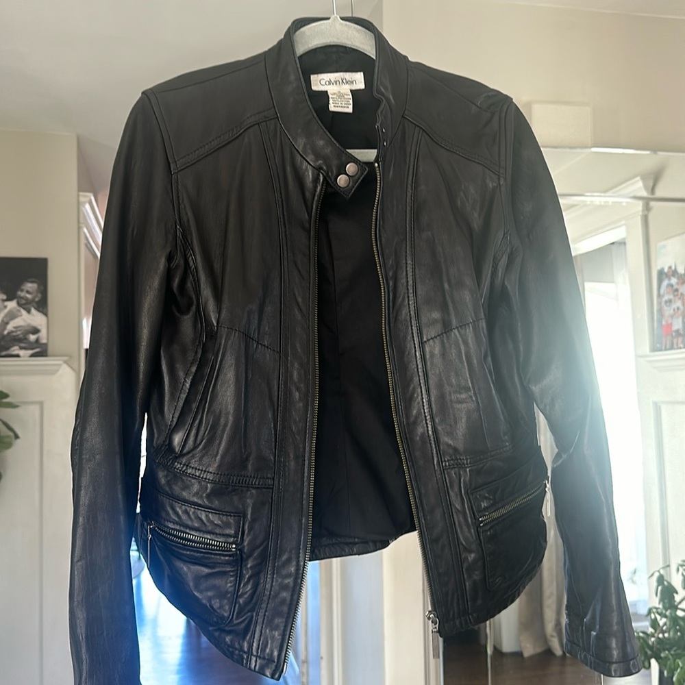 Calvin Klein 100% leather Jacket